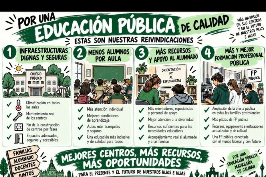 Huelga de educación pública en Madrid